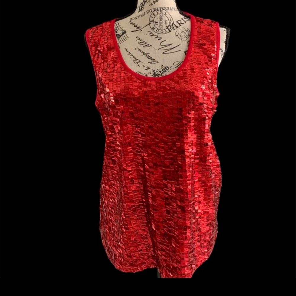 89th & Madison large red sequins Cami